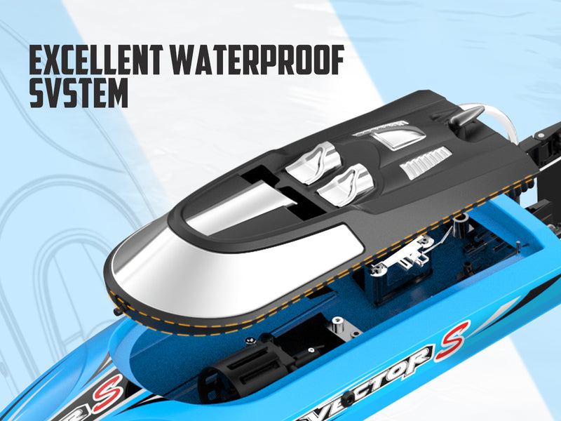 VOLANTEXRC Vector S Bateau RC à grande vitesse avec fonction de redressement automatique et d'inversion pour piscine et lac (797-4 Blue)