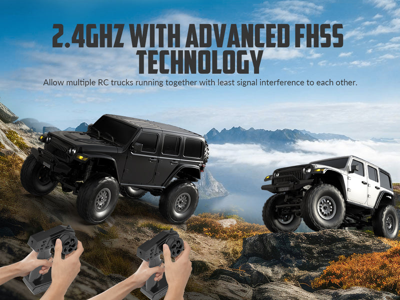 RACENT 1/24 Crawler RC Monster Truck Escalade avec lumière LED (787-1 Blanc)