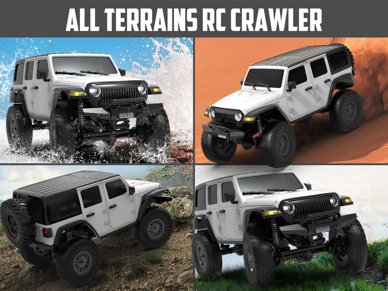 RACENT 1/24 Crawler RC Monster Truck Escalade avec lumière LED (787-1 Blanc)