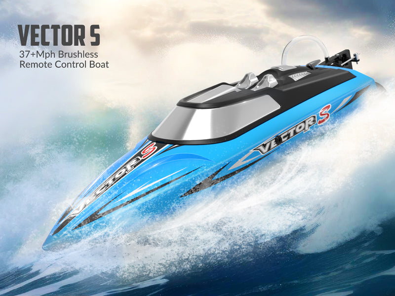 VOLANTEXRC Vector S Bateau RC à grande vitesse avec fonction de redressement automatique et d'inversion pour piscine et lac (797-4 Blue)