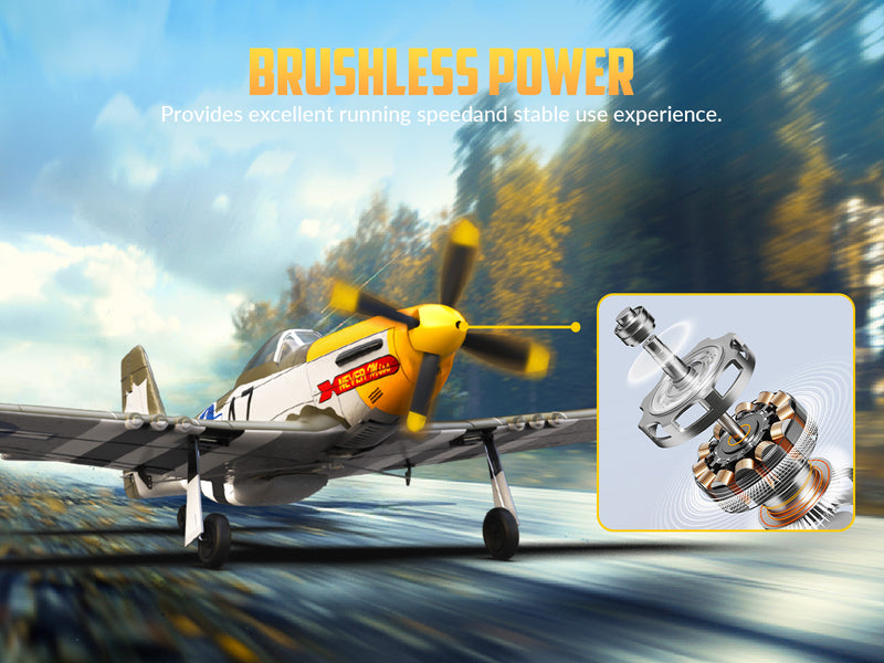 VOLANTEXRC 500mm P-51D Mustang (76802) PNP sans radio, batterie et chargeur