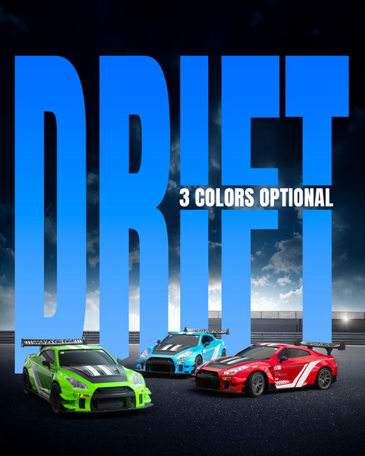 RACENT 1:20 RC Drift Car 4WD, LED Light, 2 Batteries, Dual Motor GREEN