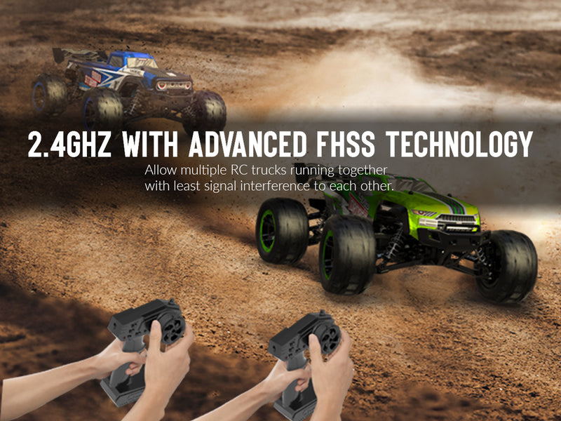Racent Voiture télécommandée 4WD Off-Road RC Monster Truck Échelle 1:16 30MPH Haute Vitesse Véhicule RC Tout Terrain pour Enfants ou Adultes (785-5) (Bleu)