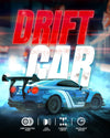 Race 1:20 RC Drift Car 4wd, lumière LED, 2 batteries bleues
