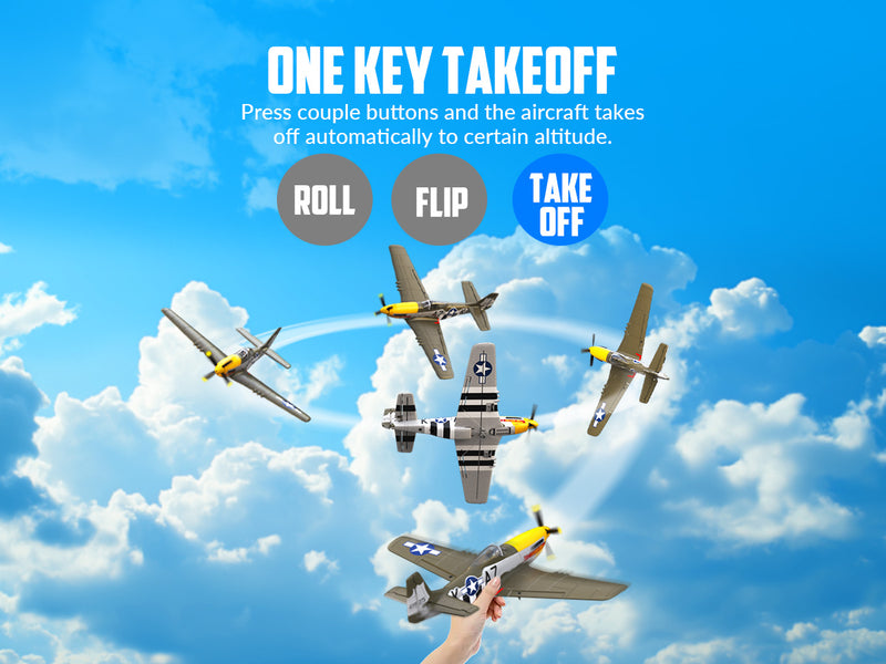 VOLANTEXRC 500mm P-51D Mustang (76802) PNP sans radio, batterie et chargeur