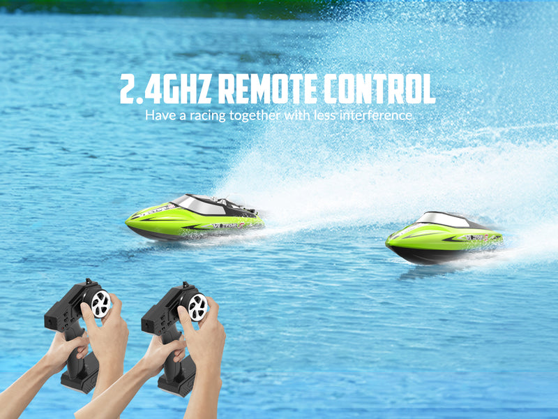 VOLANTEXRC Vector S Bateau RC à grande vitesse avec fonction de redressement automatique et de marche arrière pour piscine et lac (797-4 Vert)