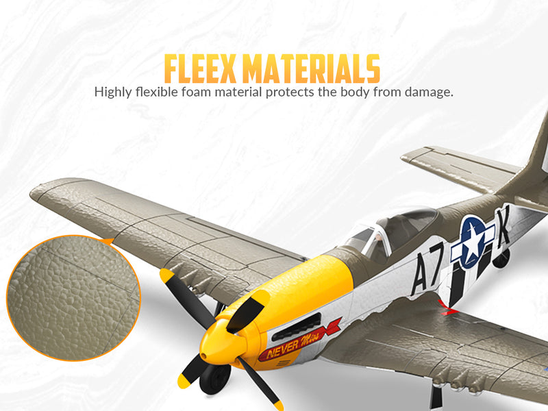 VOLANTEXRC 500mm P-51D Mustang (76802) PNP sans radio, batterie et chargeur