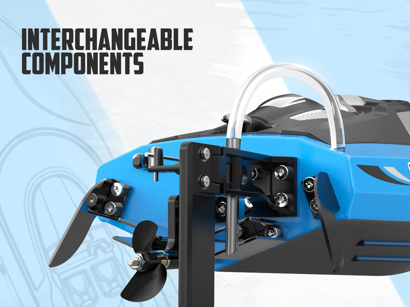 VOLANTEXRC Vector S Bateau RC à grande vitesse avec fonction de redressement automatique et d'inversion pour piscine et lac (797-4 Blue)