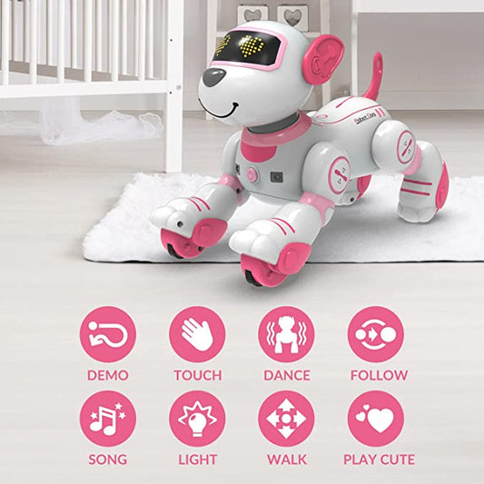 STEMTRON Programmable Interactive & Smart Dancing Remote Control Robot Dog Toy for Kids(Pink).
