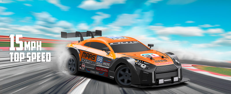 RACENT 1:16 RC Drift Car 4WD 18 KM/H, 2 Batteries, Modèle Sport Jouets Véhicule pour Enfants, Garçons, Adultes