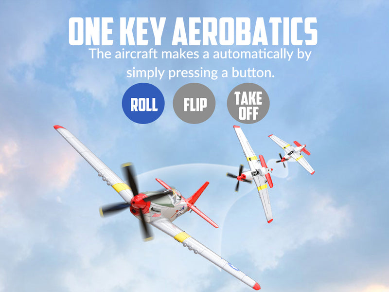 VOLANTEXRC Mustang P51 Red(RTF) 4CH 400mm For Beginner (15.7'') 76105