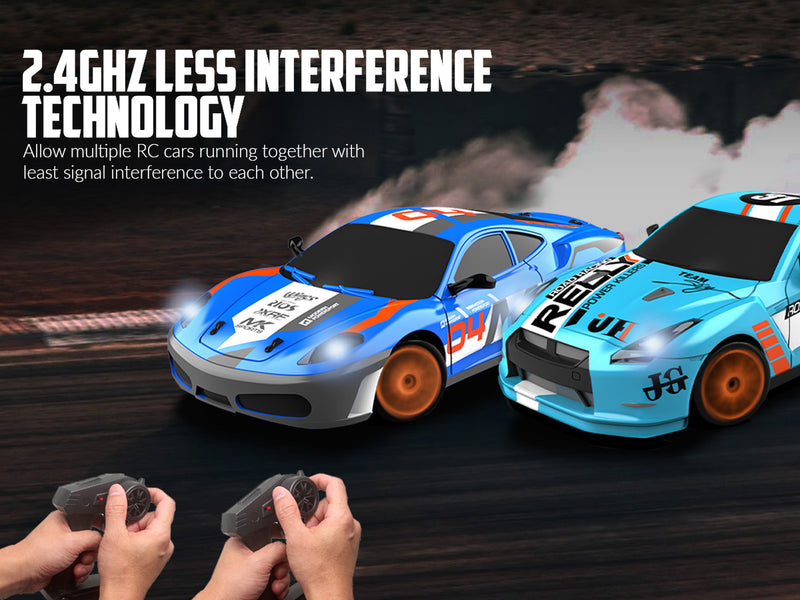 RACENT Speedster: 1:24 RC Car, 10MPH, LED, Drift Wheels