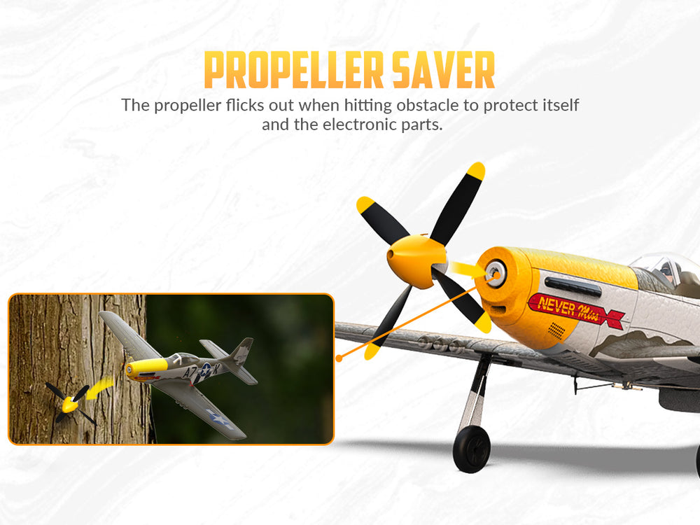VOLANTEXRC 500mm P-51D Mustang (76802) PNP without Radio, Battery & Charger
