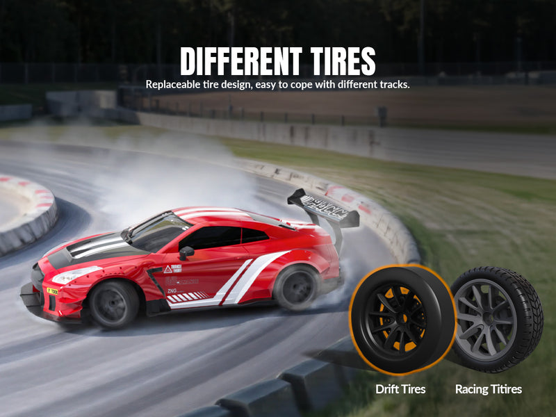 Race 1:20 RC Drift Car 4wd, 2 batteries, double moteur rouge