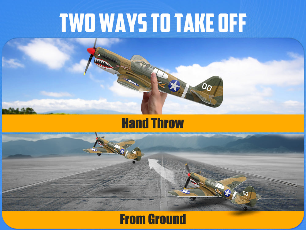 VOLANTEXRC P40 Warhawk RC Plane 4CH RTF with XPilot Stabilization
