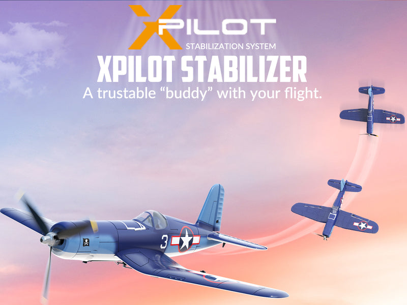 VOLANTEXRC Corsair F4U V2 (RTF) 4CH 400mm with One key Aerobatic (15.7'') 76108