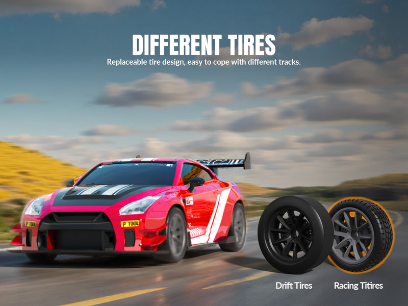 Race 1:20 RC Drift Car 4wd, 2 batteries, double moteur rouge