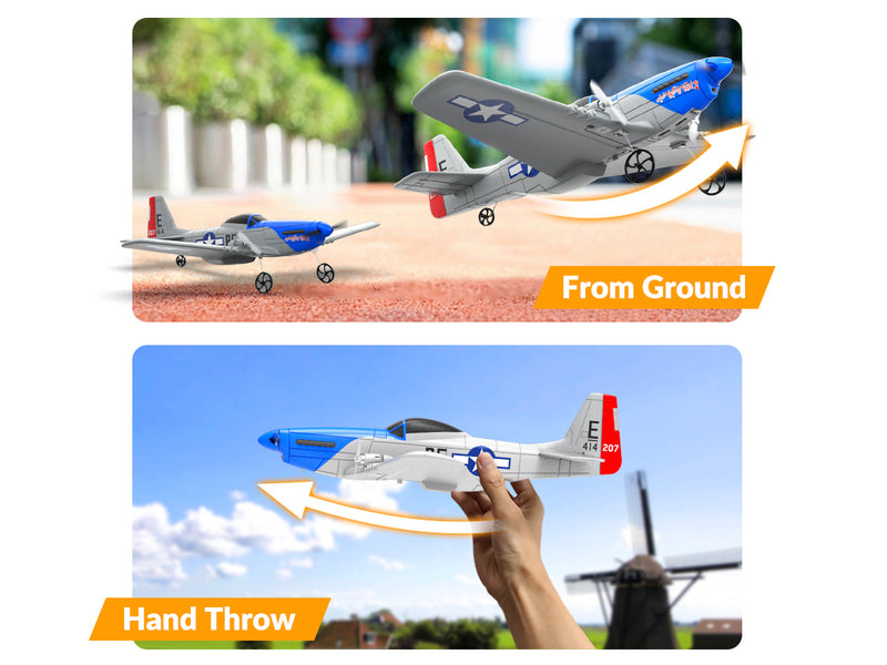 VOLANTEXRC P51D Mustang (RTF) 2CH 400mm Pour enfant débutant (15.7'') 76203