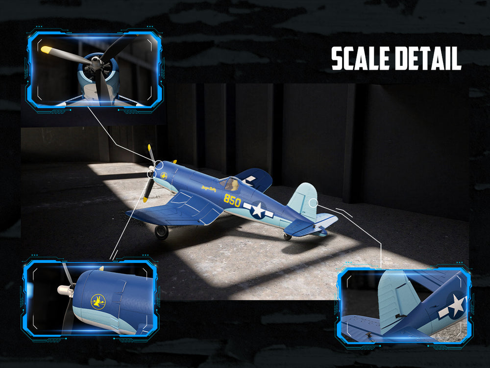 VOLANTEXRC Brushless RC Plane Corsair F4U - 500mm RTF