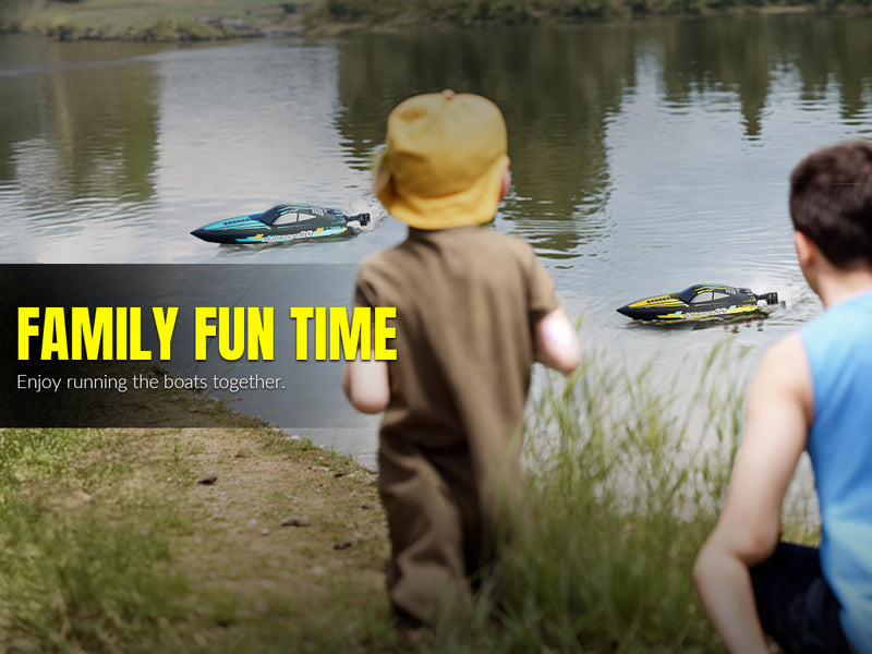 VOLANTEXRC Vector S Bateau RC à grande vitesse avec fonction de redressement automatique et d'inversion pour piscine et lac (797-4 Noir)