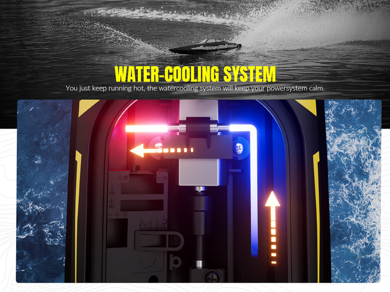 VOLANTEXRC Vector S Bateau RC à grande vitesse avec fonction de redressement automatique et d'inversion pour piscine et lac (797-4 Noir)