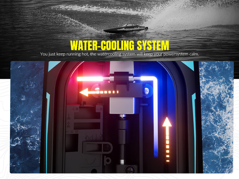 VOLANTEXRC Vector S Bateau RC à grande vitesse avec fonction de redressement automatique et d'inversion pour piscine et lac (797-4 Noir)