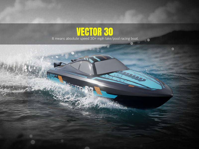 VOLANTEXRC Vector S Bateau RC à grande vitesse avec fonction de redressement automatique et d'inversion pour piscine et lac (797-4 Noir)