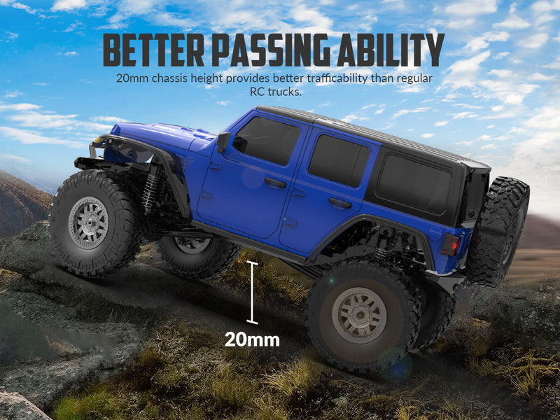 RACENT 1/24 Crawler RC Monster Truck Escalade avec lumière LED (787-1 Blanc)