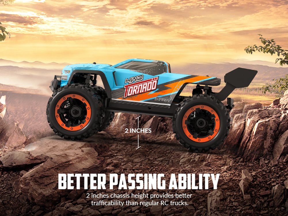 RACENT Blue Tornado 1/16 4WD Off Road RC Car 30MPH