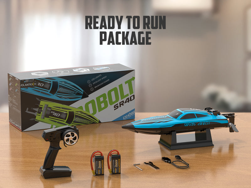 VOLANTEXRC Arrobolt SR40 Bateau RC rapide sans balais 30+MPH, bateau RC haute vitesse pour adultes (79705-bleu)