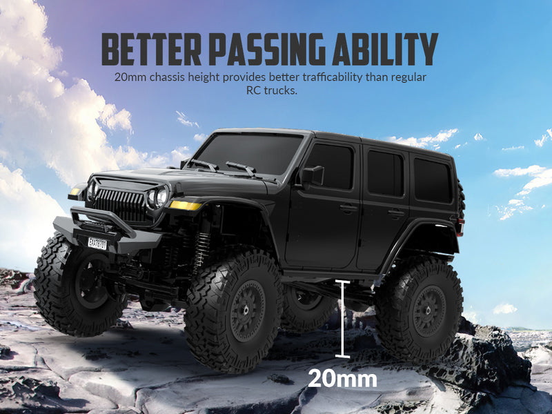 RACENT 1/24 Crawler RC Monster Truck Escalade avec lumière LED (787-1 Noir)