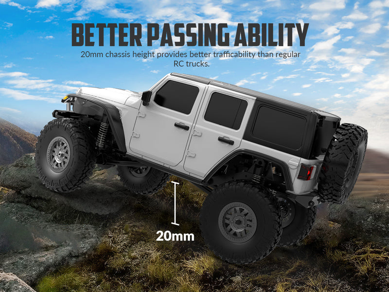 RACENT 1/24 Crawler RC Monster Truck Escalade avec lumière LED (787-1 Blanc)