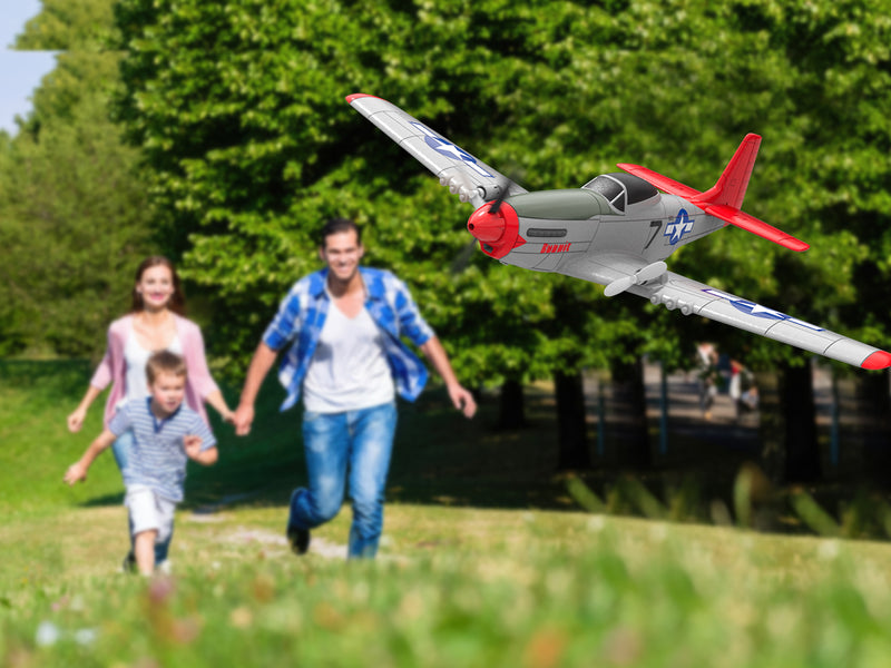 VOLANTEXRC P-51D Mustang 2-Ch avion débutant avec stabilisateur gyroscopique (762-3) RTF