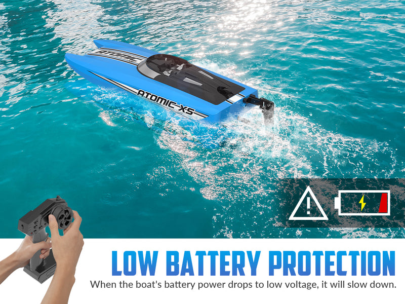 VOLANTEXRC Atomic XS Bateau télécommandé avec 2 piles et fonction marche arrière (795-5 Bleu)