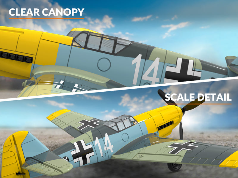 VOLANTEXRC BF 109 Avion télécommandé 4 canaux prêt à voler pour débutants avec système de stabilisation Xpilot (761-11) RTF