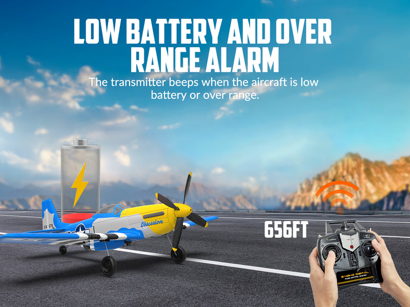 VOLANTEXRC Mustang P51 (RTF) 4CH 400mm avec Gyroscope (15.7'') 76105
