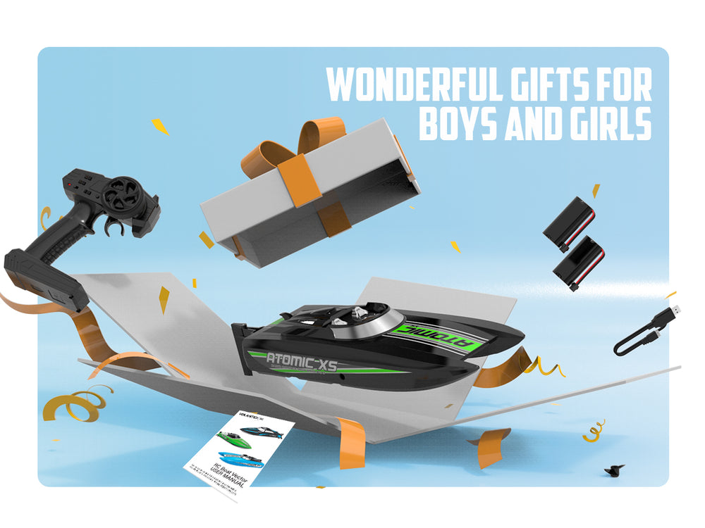 VOLANTEXRC AtomicXS Remote Control Boat for Kids Play in Pool Easy Running Great Gift Boat