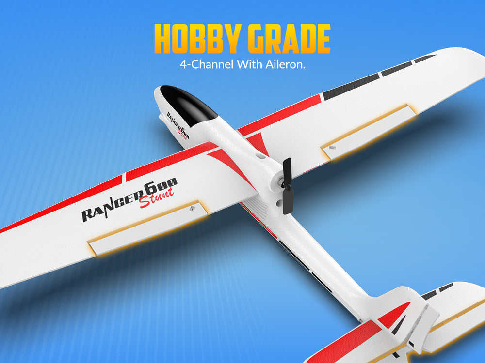 VolantexRC Ranger 600S Beginner RC Glider RTF - 4CH Stunt Plane with XPilot Stabilization