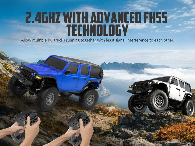 RACENT 1/24 Crawler RC Monster Truck Escalade avec lumière LED (787-1 Blanc)