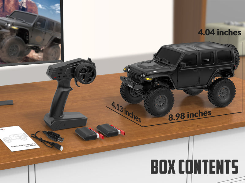 RACENT 1/24 Crawler RC Monster Truck Escalade avec lumière LED (787-1 Noir)