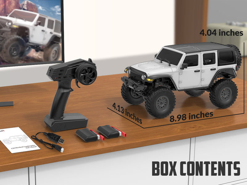 RACENT 1/24 Crawler RC Monster Truck Escalade avec lumière LED (787-1 Blanc)