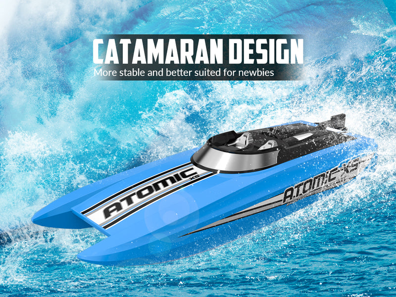 VOLANTEXRC Atomic XS Bateau télécommandé avec 2 piles et fonction marche arrière (795-5 Bleu)