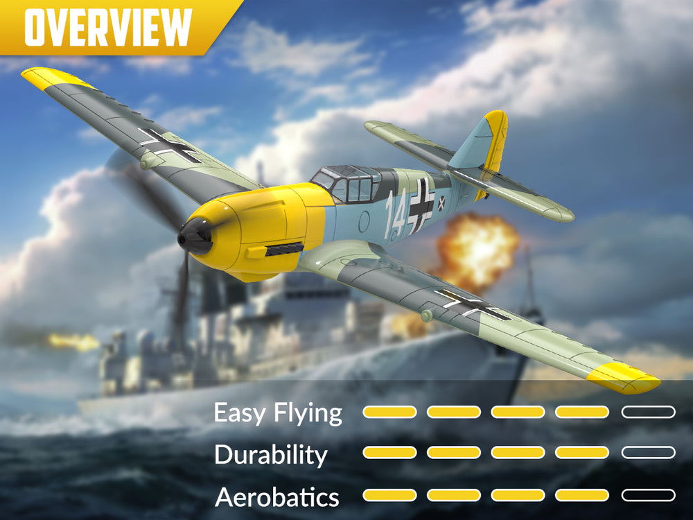 VOLANTEXRC BF-109 Warbird RC Airplane Ready to Fly | Beginners Gyro
