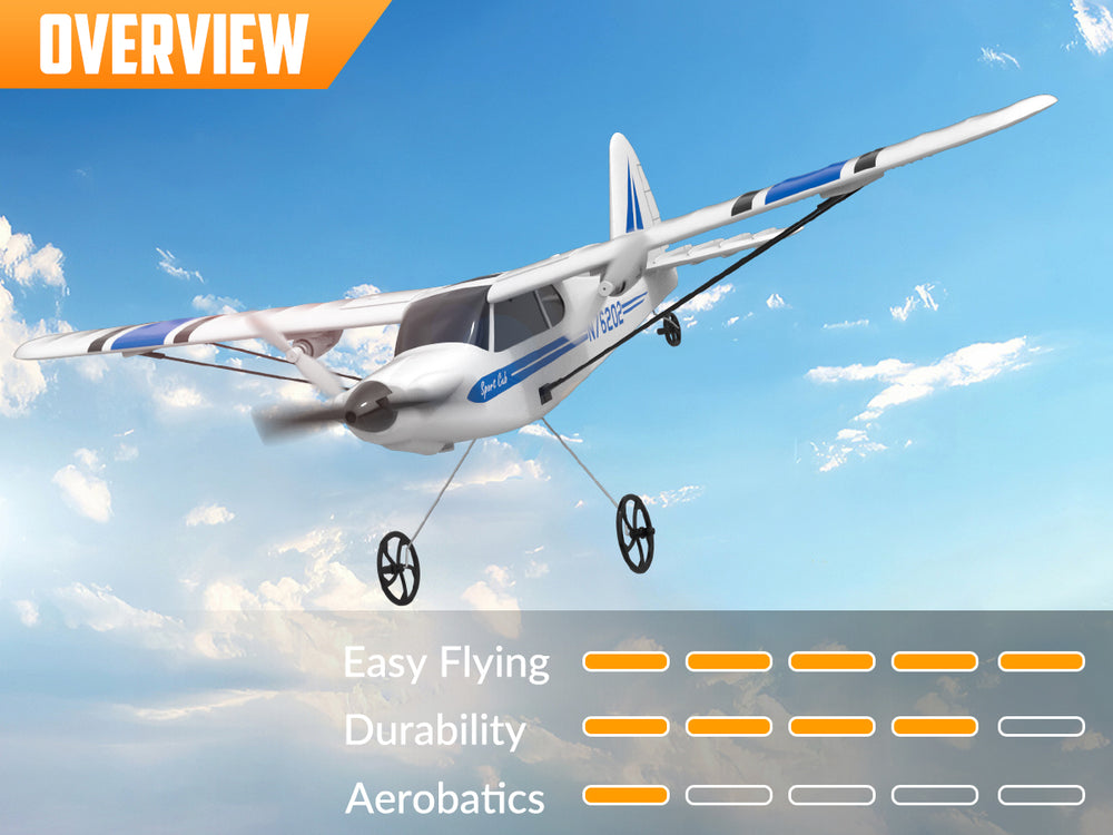 VolantexRC Sport Cub S2 2-CH RC Plane with Gyro Stabilization RTF