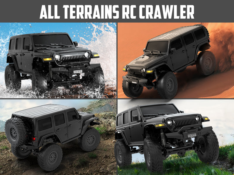 RACENT 1/24 Crawler RC Monster Truck Escalade avec lumière LED (787-1 Noir)