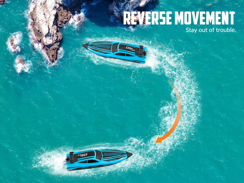 VOLANTEXRC Arrobolt SR40 Bateau RC rapide sans balais 30+MPH, bateau RC haute vitesse pour adultes (79705-bleu)