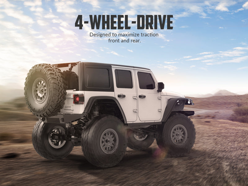 RACENT 1/24 Crawler RC Monster Truck Escalade avec lumière LED (787-1 Blanc)