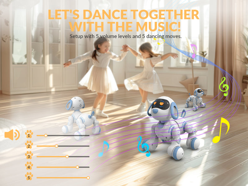 STEMTRON Programmable Remote Control & Interactive Robot Dog Toy(Blue)