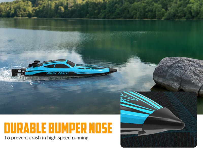 VOLANTEXRC Arrobolt SR40 Bateau RC rapide sans balais 30+MPH, bateau RC haute vitesse pour adultes (79705-bleu)