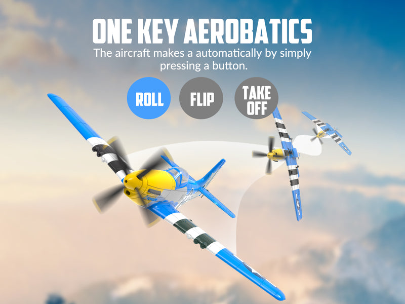 VOLANTEXRC Mustang P51 (RTF) 4CH 400mm avec Gyroscope (15.7'') 76105